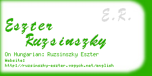 eszter ruzsinszky business card